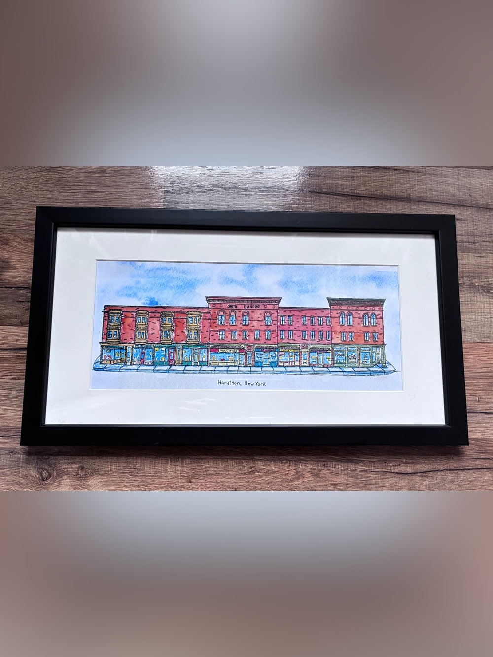 Framed Matted Print Smith Building Hamilton NY Colgate University